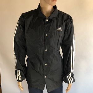 VTG Adidas XL Windbreaker 3 Striped Snap Button
